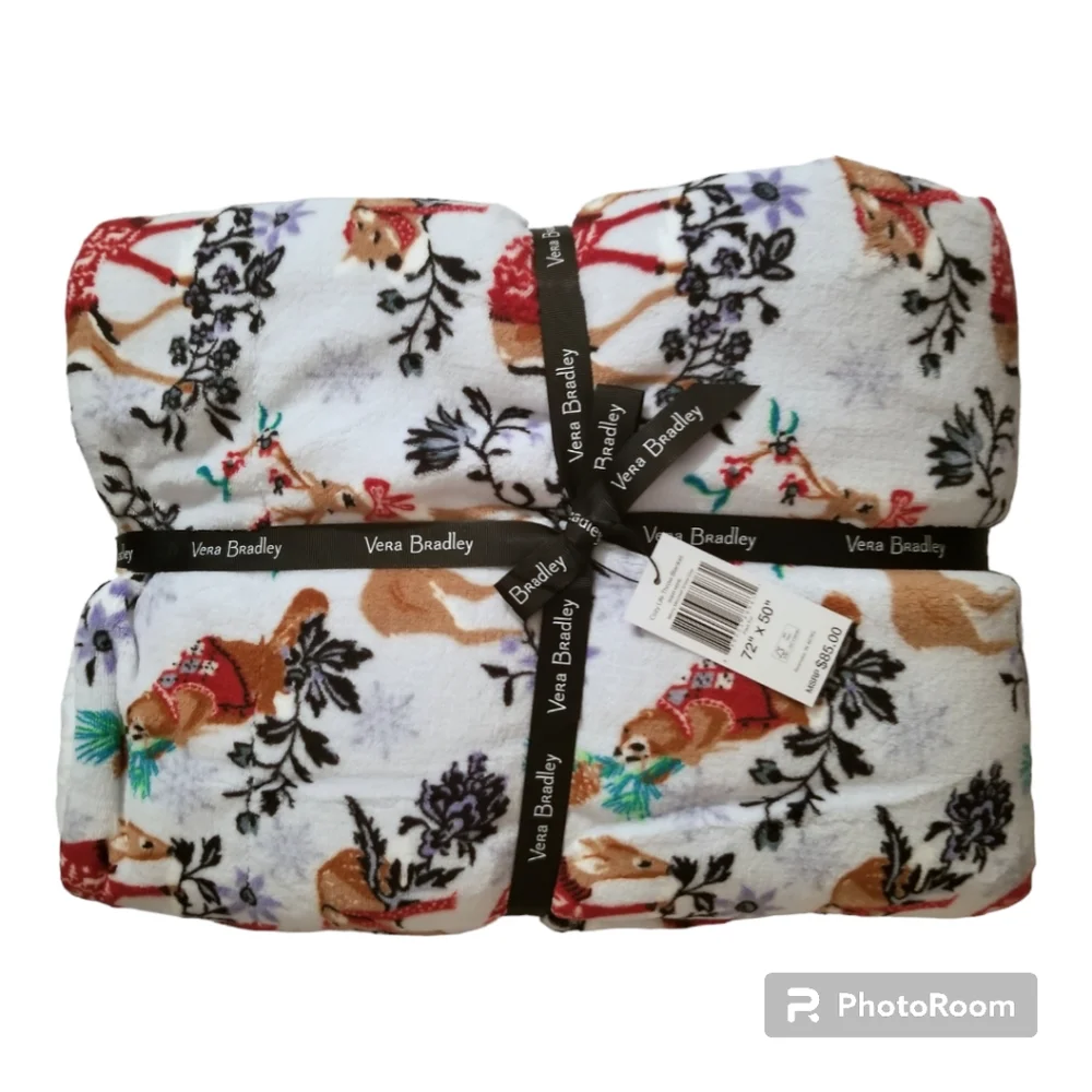 Vera Bradley Cozy Life fleece blanket Merry Mischief Snow Day